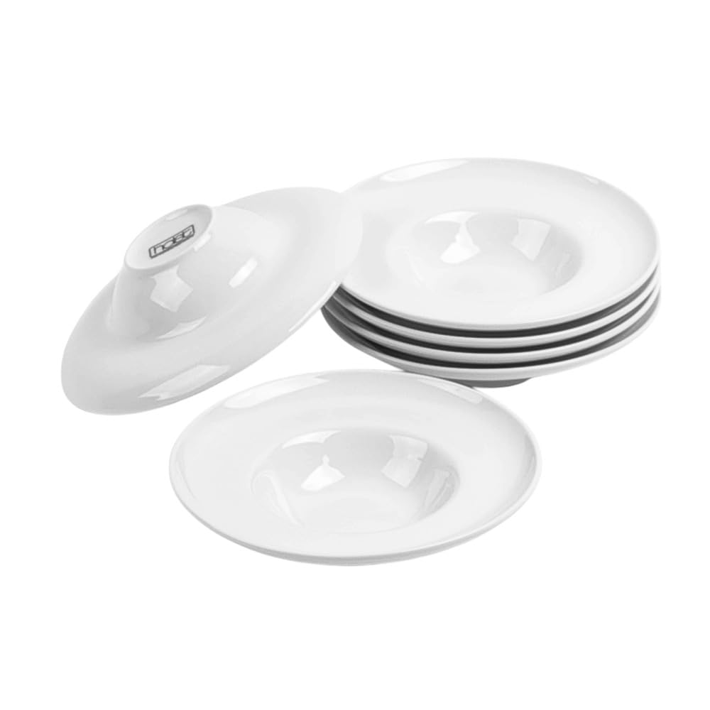 Holst Porzellan PBC 020 Carmen - Juego de platos gourmet (porcelana, 20 x 20 x 5 cm, 6 unidades), color blanco
