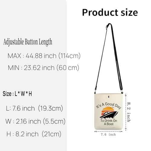 TSOTMO Boating Lover Gift Cruise Trip Gift It's A Good Day To Drink On A Boat Crossbody Bag Boat Gift2