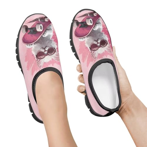 Big Kids Art Pattern Cute Casual Loafers Slip On Mesh Walking Shoes Comfortable Lightweight Kids Outdoor Travel Shoes for Boy Girl US Size 11-153