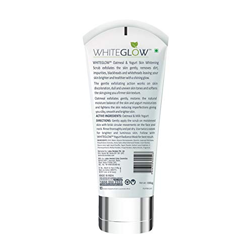 Image of Lotus Herbals Whiteglow Skin Whitening And Brightening Gel Cream, SPF-25, 40g And Lotus Herbals White Glow Oatmeal And Yogurt Skin Whitening Scrub, 100g