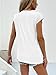 BYIPY Women's Eyelet Embroidery Cap Sleeve T-Shirts Tops Summer Pleated Crewneck T Shirt Basic Dressy Casual Blouses XXL White