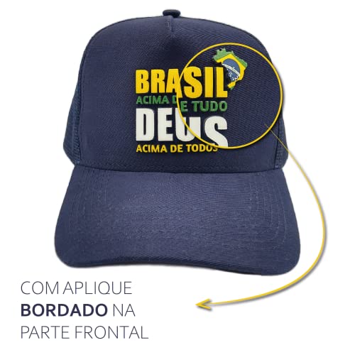 Boné Country Bolsonaro Brasil Acima de Tudo Deus Acima de Todo Patriotas Presidente 2022 Mito