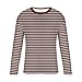 Mens Cotton Striped Crewneck Long Sleeve T-Shirt Basic Daily Home Blouses Stripe Shirts Fall Fashion Pullover Tops Brown