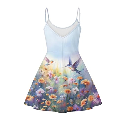 Image of Biyejit Women Casual Loose Dress Strap Long Summer Beach Swing Dress