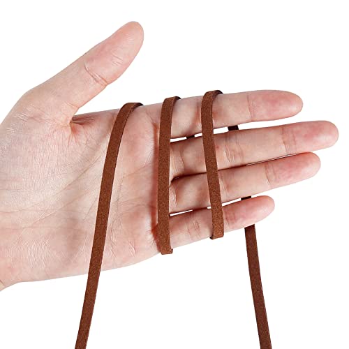 Tenn Well 5Mm Suede Cord, 49 Yards Flat Faux Leather Lace Cord For Necklaces, Bracelets, Jewelry Making, Beading And Diy Crafts (Brown) #TOP1