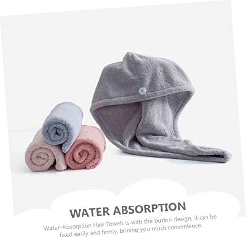 ADOCARN 3 Pçs Touca De Cabelo Seco Toalhas De Microfibra Meninas Chapéus Meninas Hijab Turbante Cabe
