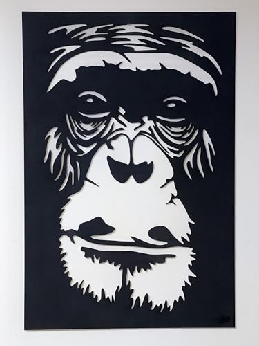 Art mural Gorille en bois noir Boutdebois : la solution déco moderne pour dynamiser vos murs