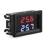 DROK Digital Thermometer, DC 4-28V -20 to +100 Degree Celsius Indoor Outdoor Thermometer with Dual LED Display, High Accuracy Temperature Gauge Tester with 2 Waterproof NTC Temperature Sensor Probe