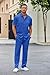 COOFANDY Mens Sets 2 Piece Outfits Fashion Button Up Loose Shirt Elastic Waist Pants Suit