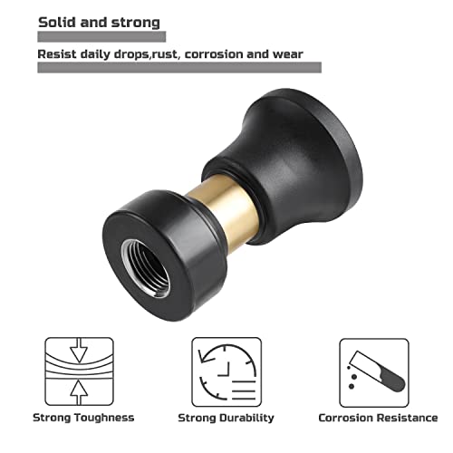 Hose Nozzle, Lichamp Heavy Duty Brass Fireman Style High Power Leak Proof Adjustable Garden Water Sprayer, Suitable for Car Wash, Patio Cleaning, Watering Lawn and Garden, Shower Pets (Black) by Lichamp - Image 3