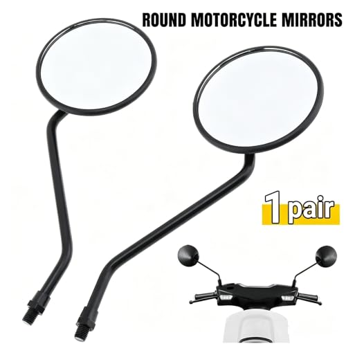 Espejos retrovisores para scooter con visión ampliada y compatibilidad de 10mm y 8mm 7