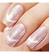 AILLSA Cat Eye Gel Nail Polish Purple Glitter Jelly Holographic Gel Polish Iridescent Shimmer Nai...