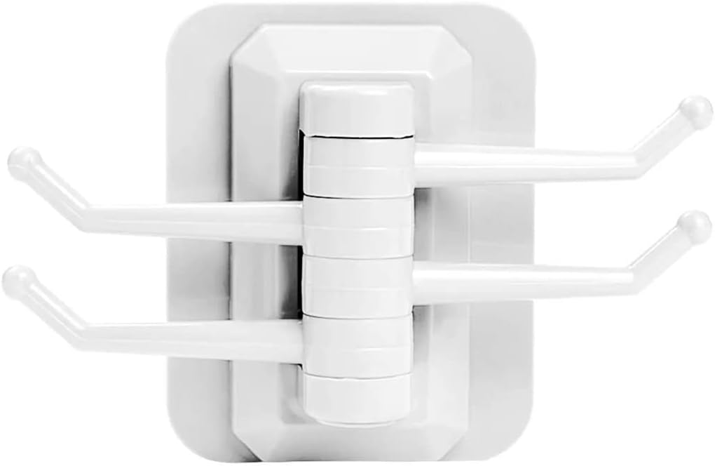 JSEIAJB 4-Hook Kitchen Bathroom Wall Rack Towel Rack Without Screw and Trackless Sticking Hook for Kitchen Bathroom(OneColor)