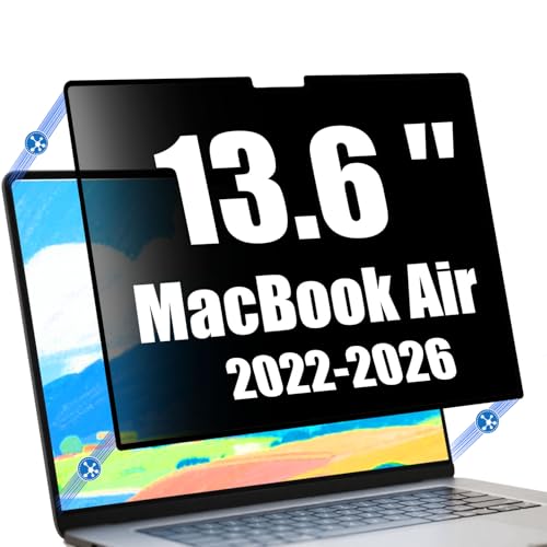 Ceydebne Privacy Screen Protector for MacBook Air 13.6 Inch (2022-2026, M2-M5) - Nano-Suction...