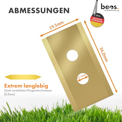 BEOS 36x Premium Titan Ersatzmesser + Schrauben mit Sicherung - Messer kompatibel mit Mammotion LUBA, LUBA 2, YUKA, LUBA Mini & YUKA Mini, verbessertes Schraubendesign für Mammotion