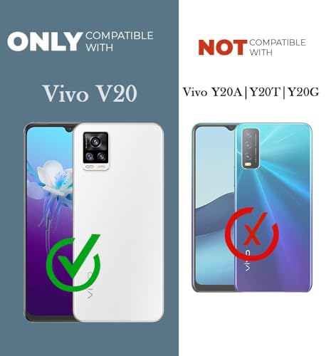Image of Jkobi Back Case Cover for Vivo V20 (Silicone Clear Shockproof Case with Camera Protection and Dust Plugs | Transparent)