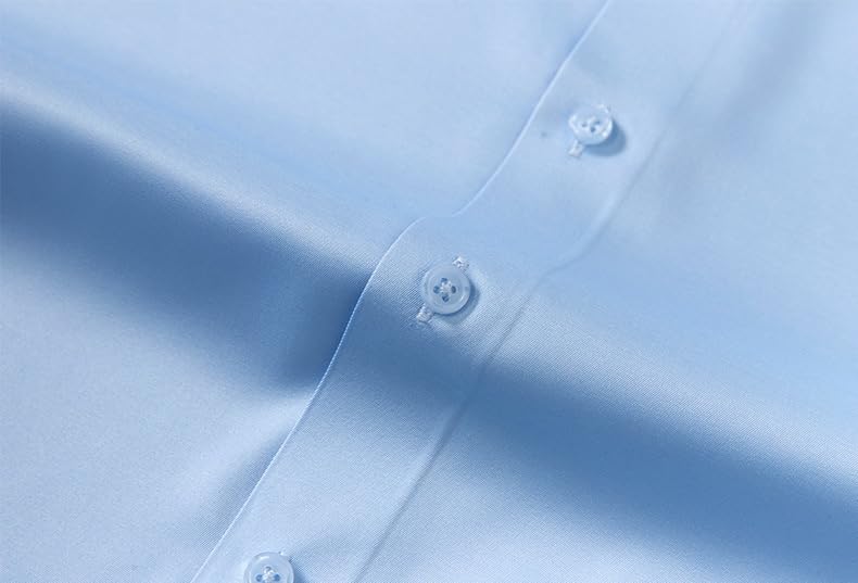 Camicia da Uomo A Maniche Lunghe in Raso di Seta con Gemelli, Camicie Eleganti, Casual, Lucide, con Bottoni, di Lusso, per Feste, Balli di Fine Anno, Matrimonio, Lavoro, Top Non Stirabile