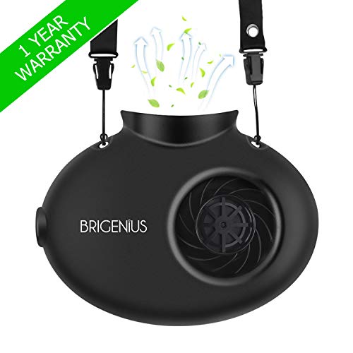 BRIGENIUS Tragbarer Ventilator USB Mini Elektrischer Lüfter Halskette Ventilator für WM-Fußballspiele Reisen Outdoor Event Wandern Hot Flash Kinder Schule Inklusive 2200 mAh Akku