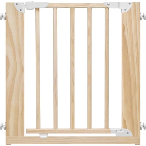 JTC BABY 木製ナチュラルゲート ホワイト ベビーゲート 設置幅75〜85cm つっぱり式 オートクローズ 扉開放 ダブルロック