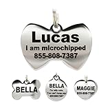 Stainless Steel Pet ID Tags - Engraved Personalized Dog Tags , Cat Tags Front & Back up to 8 Lines...