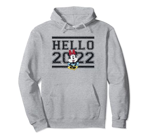 Sweat à capuche Minnie Disney Hello pour femme, pull chaud imprimé graphique