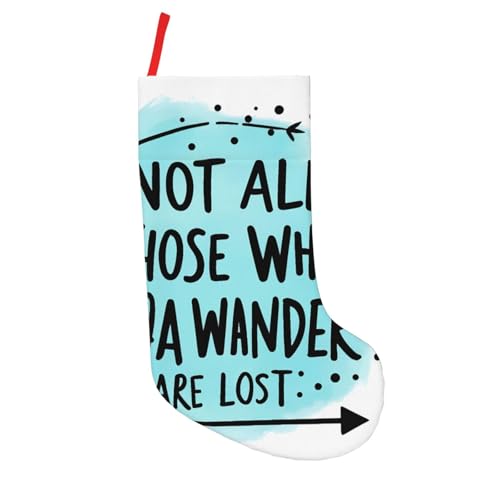Nuzjahu Not All Who Wander are Lost1 Pattern Christmas Stockings 18 Inches Large Hanging Personalized Xmas Stocking for Mantels, Christmas Tree Family Holiday Decor