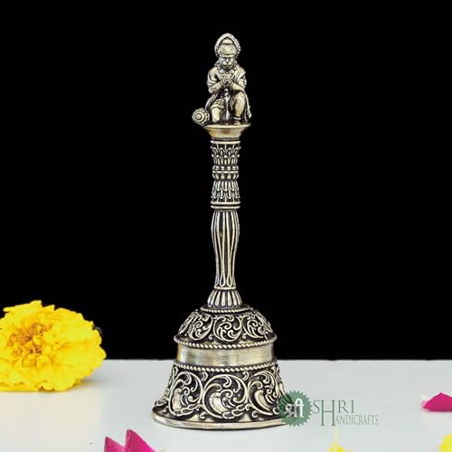 INDICAST 4 Inches Brass Hanuman Pooja Hand Bell thumbnail 12