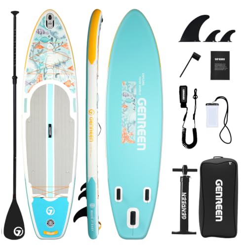 Image of Inflatable Stand-Up Paddle Boards - Available 32 inch /33 inch /34 inch Widths Inflatable Paddle Board with SUP Accessories, Camera Mount, Basic All-Around SUP Board for All Skill Levels, Up to 450lbs