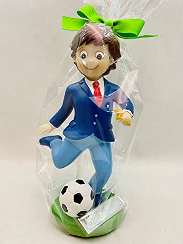 Figura comunión niño tarta GRABADA muñeco PERSONALIZADO original fútbol para pastel