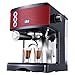 Automatyczny ekspres do kawy, domowy spieniacz do mleka parowego, 15-barowy ciśnieniowy ekspres do kawy, cyfrowa regulacja temperatury, do włoskiej kawy, napojów latte i cappuccino, czerwony