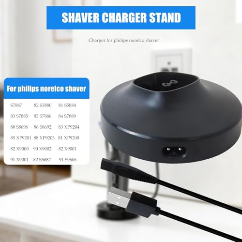 HOTIOGA New Electric Shaver Charging Stand Charger Dock for P-hilips Norelco S7887/82 S5880/81 S5884/82 S5887/83 S7885/85 S7886/84 S7889/91 S9606/80 S8696/86 S8692/83 XP9200 X9000 Series - Image 4