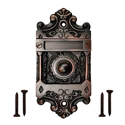 Akatva Door Bell Button – Bell Push Button – Doorbell Chime Wired - Doorbell Button Wired – Door Bell Ringer Button – Doorbell Button Replacement – Wired Doorbell Button - Oil Rubbed Bronze Finish #TOP22