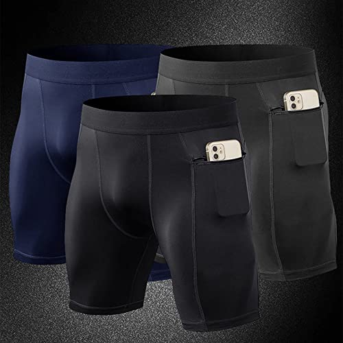 yeacher Shorts esportivos masculinos com 3 itens. Cueca de treino ativo. Calções masculinos de compr