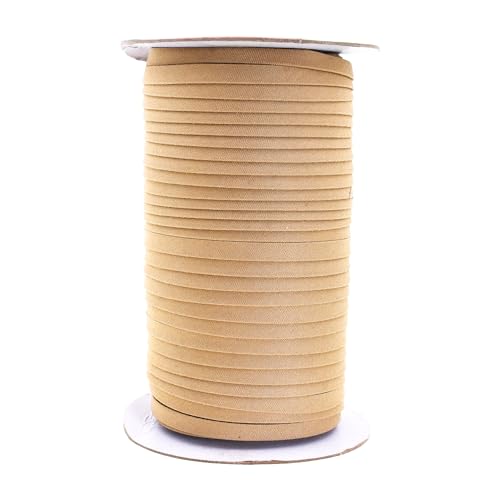 Mandala Crafts 55 Yds 1/4 Inch Tan Double Fold Bias Tape for Sewing