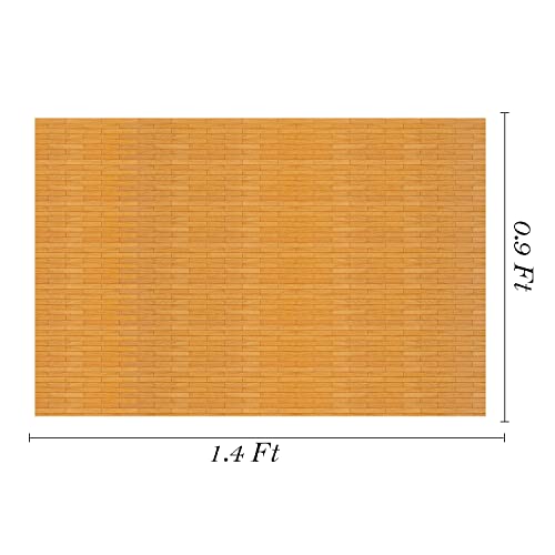 Bbiamsleep 1.4 Feet Dollhouse Floorboards Wallpaper Floor Paper Wood Grain Brick Red Wood Grain Sticker Effect Paper Flooring Gloss Mini Wall Paper Diy Dolls House Decor Dollhouse Accessories Set Of 4 #TOP1