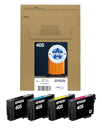 Epson 405 Suitcase Genuine Multipack, 4-colours Ink Cartridges, DURABrite Ultra Ink