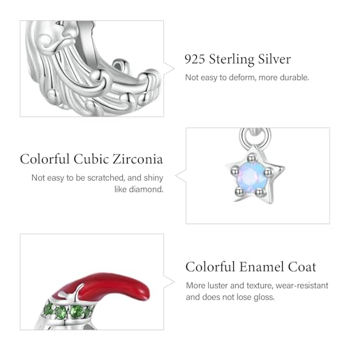 Image of GNOCE Christmas Charm Silver Plated & Sterling Silver Bracelet Gift