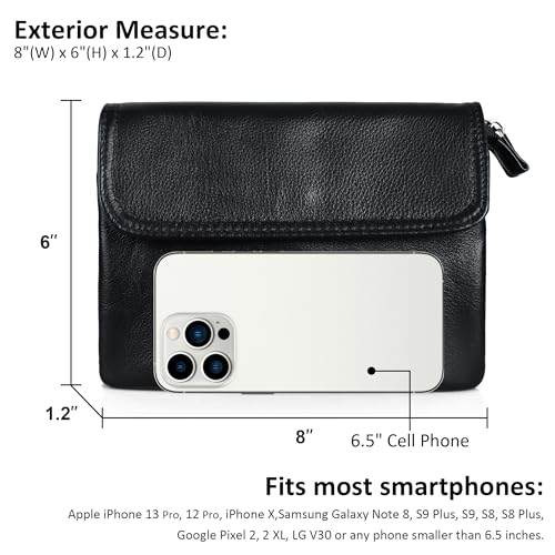 Image of befen Genuine Leather Small Crossbody Bags for Women Cell Phone Bag Cross Body Purses,Silver Zipper