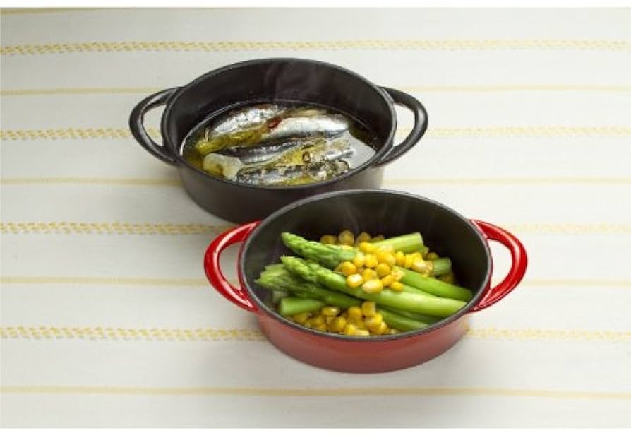 Amazon.co.jp: イシガキ 両手鍋 鉄鋳物 オーバル 14cm 幅19.1