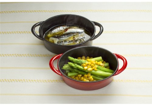 Amazon.co.jp: イシガキ 両手鍋 鉄鋳物 オーバル 14cm 幅19.1×奥行11