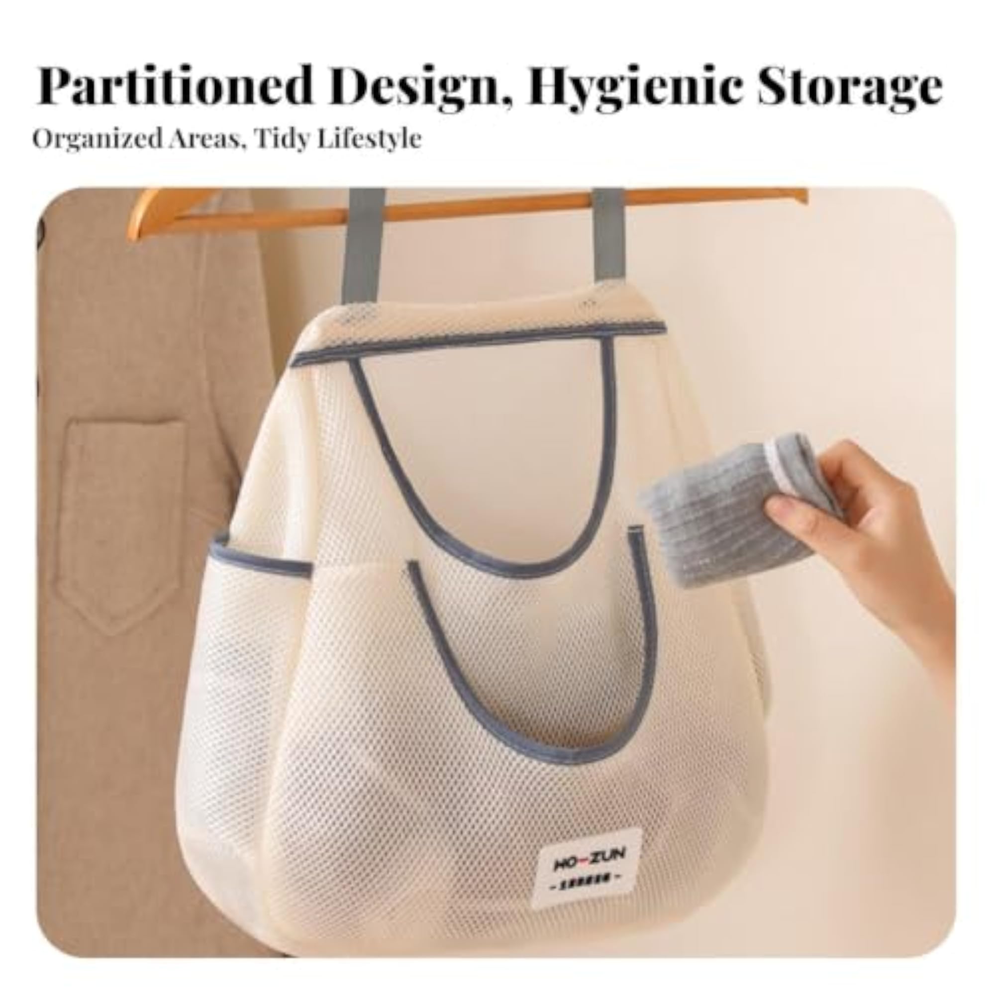 Underwear Sock Organizer Space Saving Hanging Mesh Storage Bag