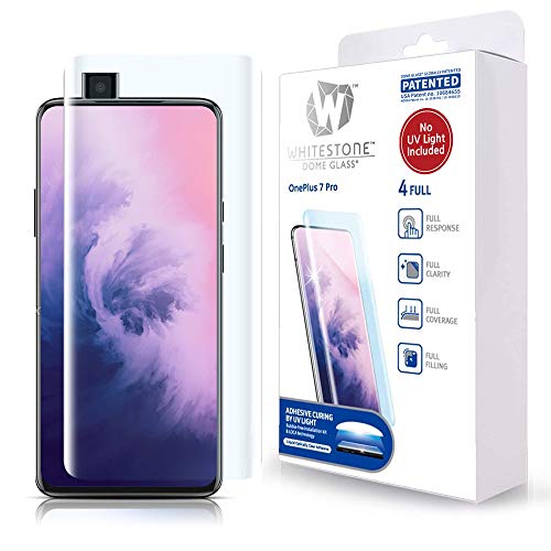 Dome Glass Tempered Glass Screen Protector for OnePlus 7 Pro and 7 Pro 5G, Full 3D Curved Edge Exclusive Solution, Easy Install Kit by Whitestone for OnePlus 7 Pro and 7 Pro 5G - Replacement Kit