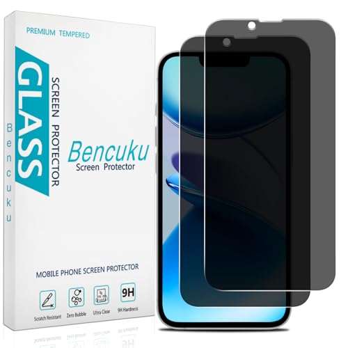 Bencuku (2 Pack) Privacy Screen Protector for iPhone 17e / iPhone 16e 6.1 Inch Anti-Spy Tempered Glass Anti Scratch Bubble Free
