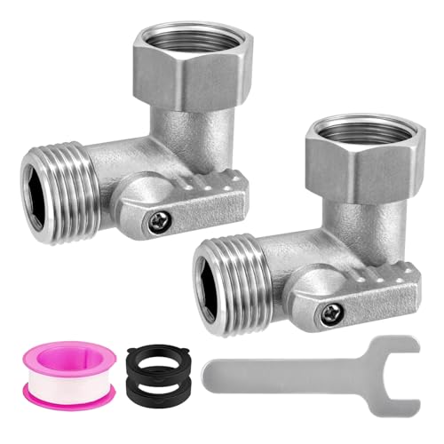 windblowgrass 2-Pack 90 Degree Hose Elbow for RV with Shut-Off Valve, 3/4