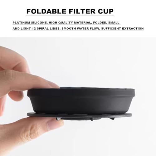 KHZKHC Handgebrühtes Kaffeeset, Kaffee-Serviersets, Reiseset Für Die Kaffeezubereitung Im Freien, Mit Bohnenmühle, Handgebrühtem Topf, Bohnenvorratsbehälter, Faltbarem Filterbecher