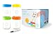 Glass Baby Food Storage Containers - Set contains 4 Small Reusable 8oz Jars with Airtight Lids - Safely Freeze your Homemade Baby Food