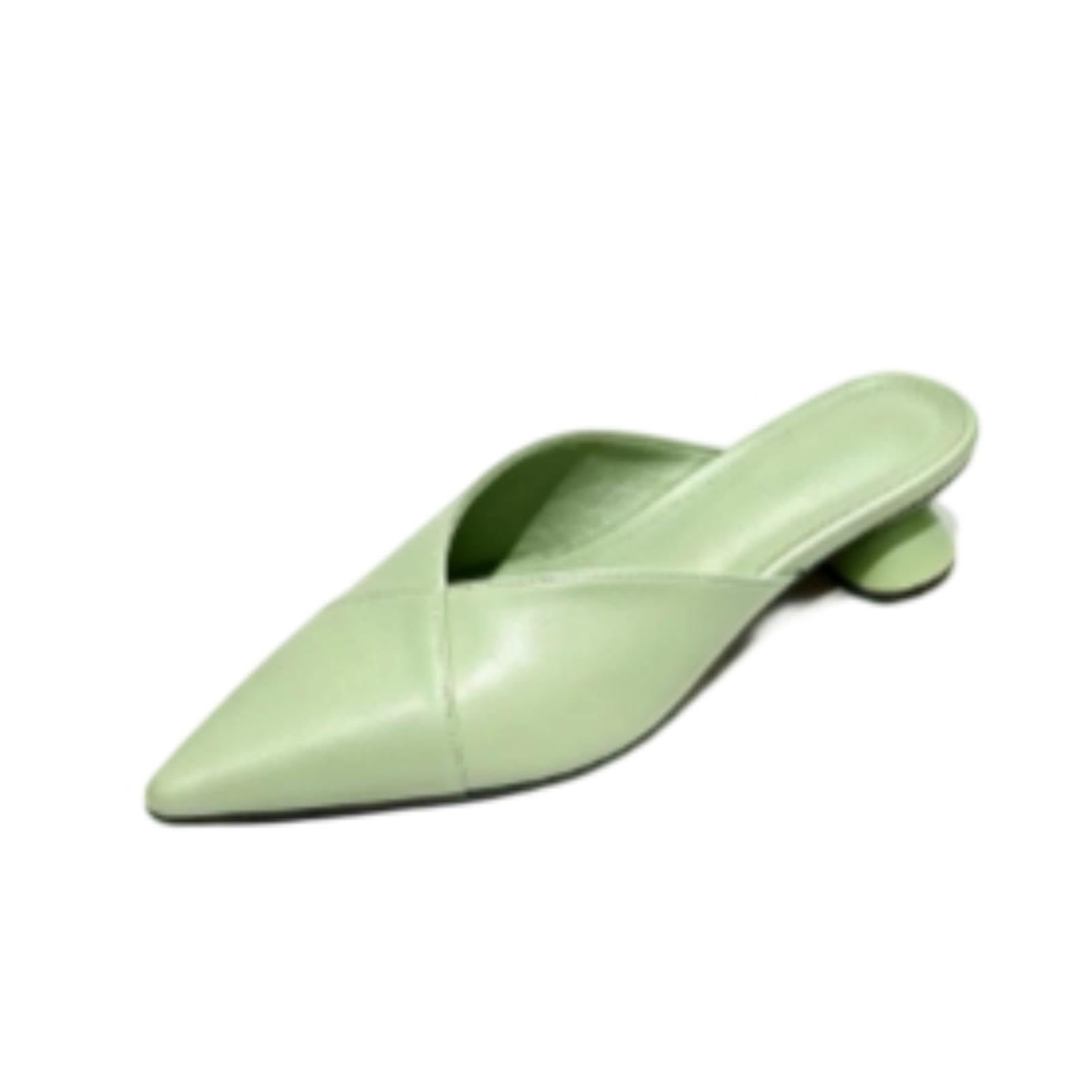 Generico Scarpe da Donna Mule con Slingback E Punta Appuntita | Scarpe Da Vestito Da Ufficio Con Taglio A V, Scivolare Su Sandali Estivi, Tacchi Bassi A Cilindro Sandali Casual