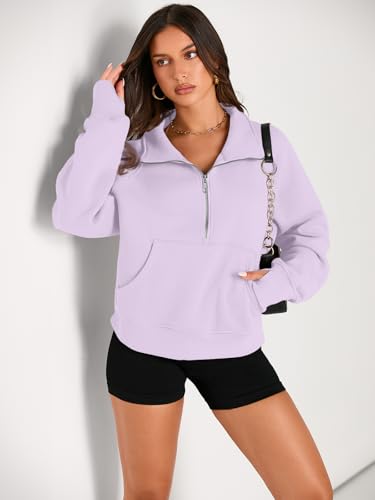 Image of AUTOMET Womens Sweatshirts Half Zip Cropped Pullover Fleece Quarter Zipper Hoodies 2026 Fall Fashion Outfits Clothes