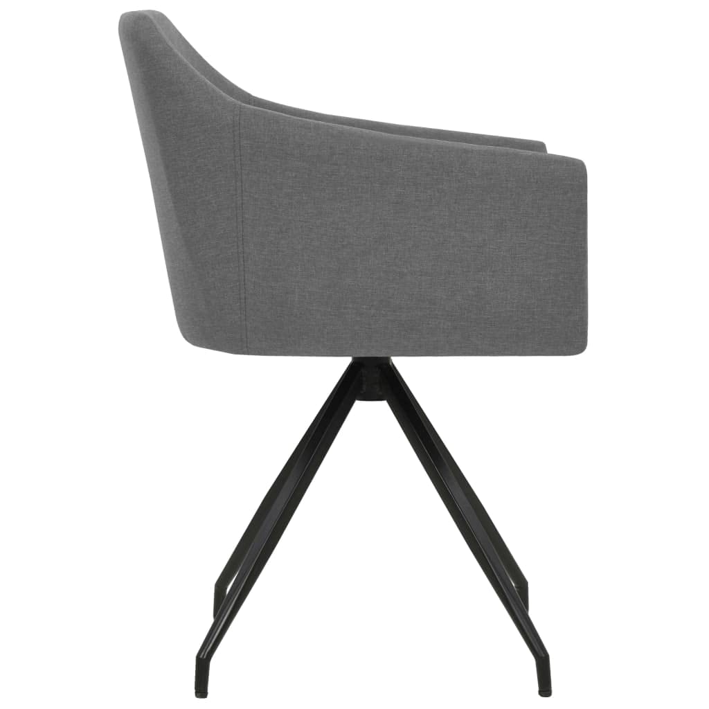 Sedia girevole per sala da pranzo, 2 pezzi, tessuto grigio chiaro con telaio in acciaio, imbottita ergonomica, girevole a 360 gradi, seduta 45 x 45 cm, ideale per sala da pranzo, ufficio