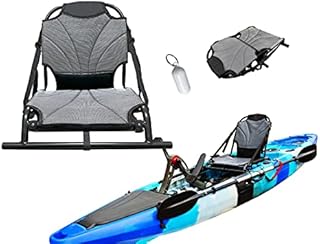 Pactrade Marine Adjustable Straps Black Gray Textilene Mesh Fabric Upright Deluxe Lightweight Kayak Seat Foldable Canoe Cushion Aluminum Frame Sit On Top Fishing Canoeing Boating Kayaking Rafting